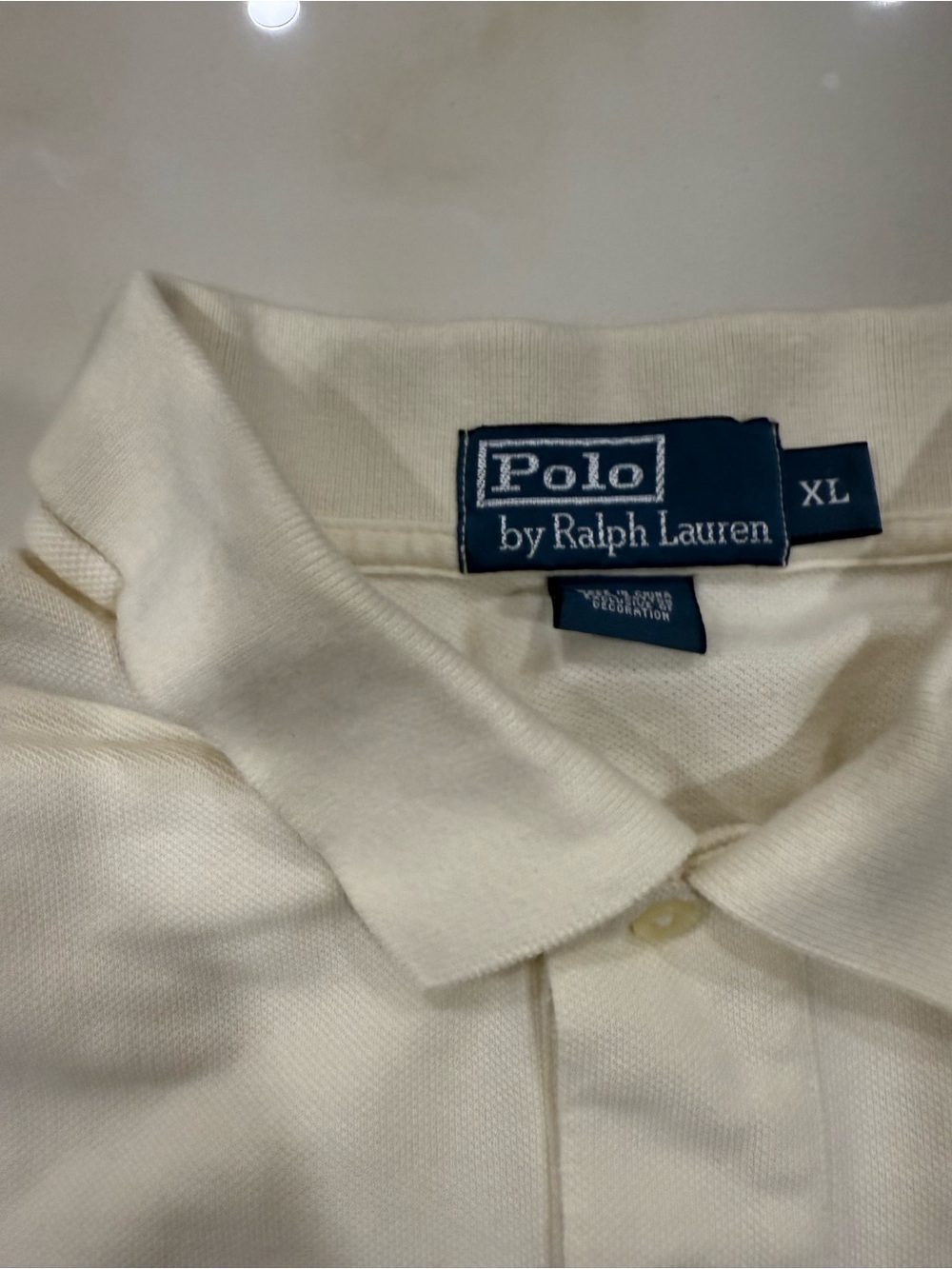 Polo by Ralph Lauren Men's Cream Polo Shirt with Embroidered Pony - Picture 4 of 4